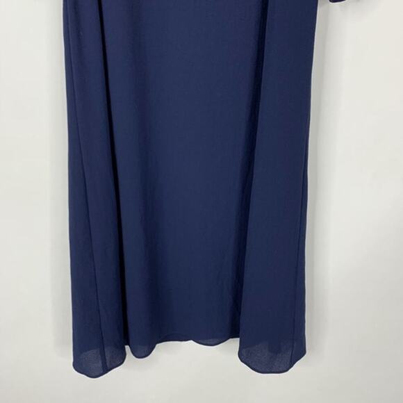 2/$30 Zara Cold Shoulder Dress M Smocked Neck Keyhole Flutter Sleeve #5324 - Picture 6 of 11